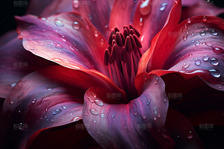 唯美花卉露水花瓣摄影图