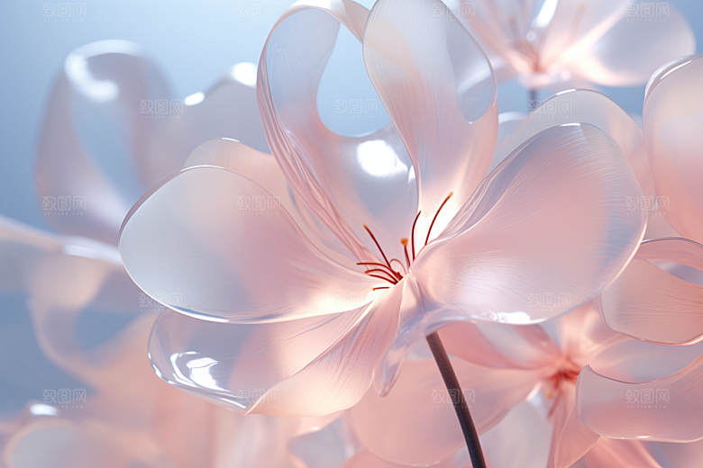 唯美花卉花朵露水摄影图