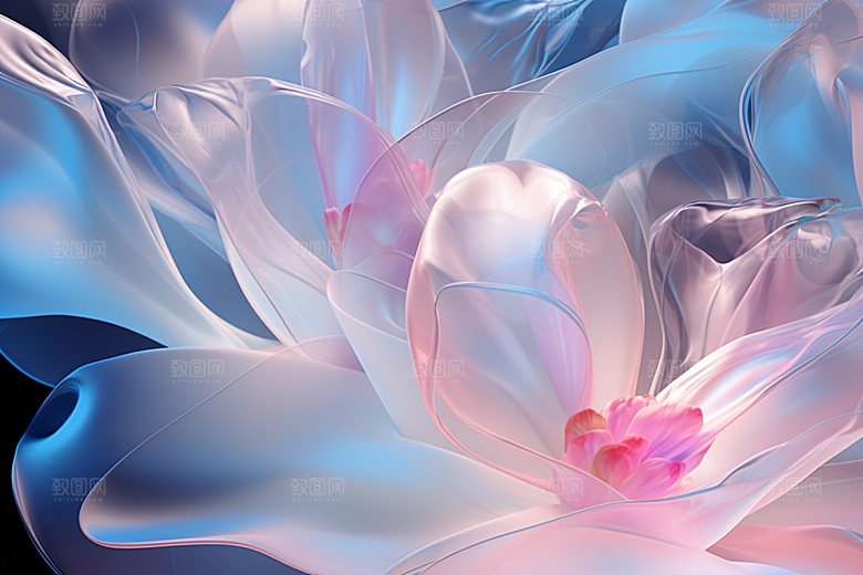 唯美花卉氛围露水摄影图