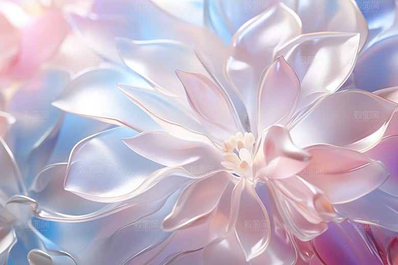 唯美花卉氛围露水摄影图