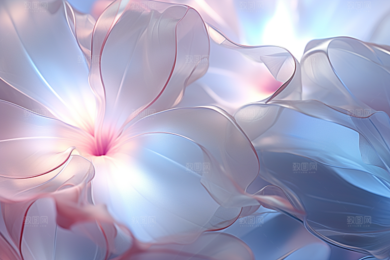 唯美花卉氛围露水摄影图