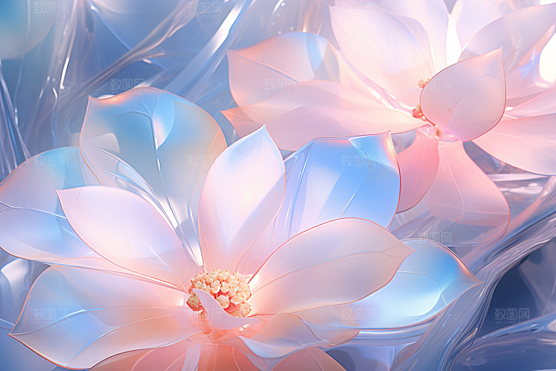 唯美花卉露水氛围摄影图