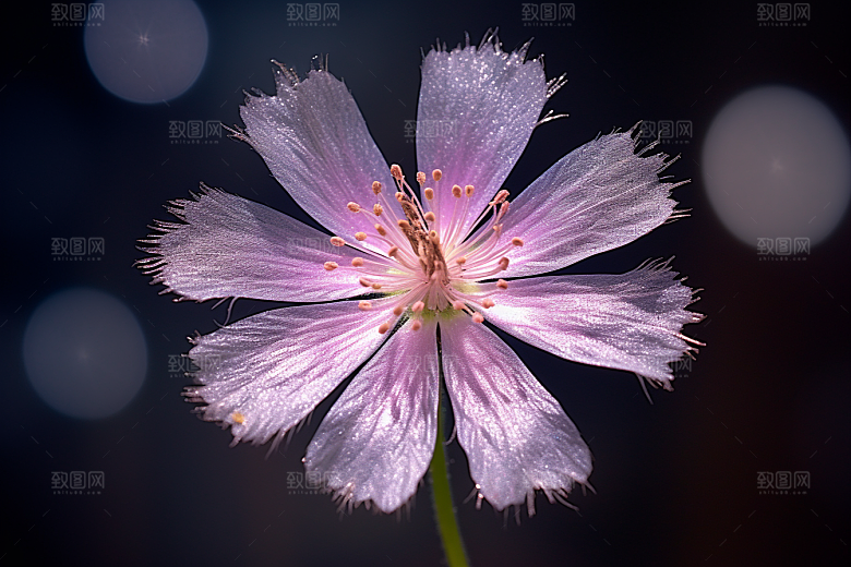 唯美花卉特写露水摄影图
