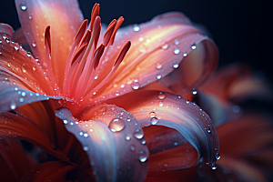 唯美花卉露水花朵摄影图