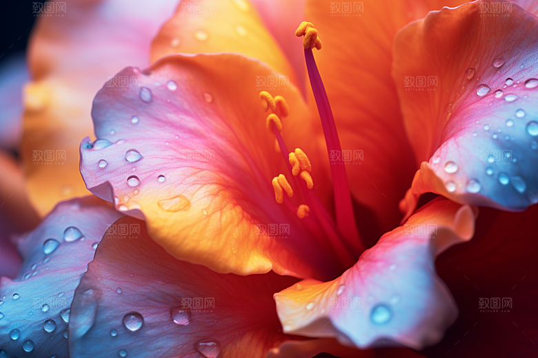 唯美花卉氛围露水摄影图