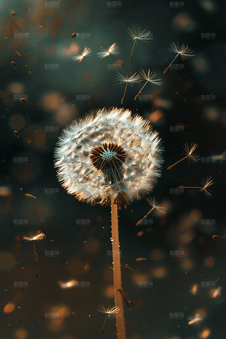 唯美蒲公英许愿种子素材
