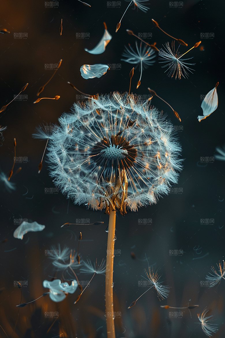 唯美蒲公英许愿自然素材