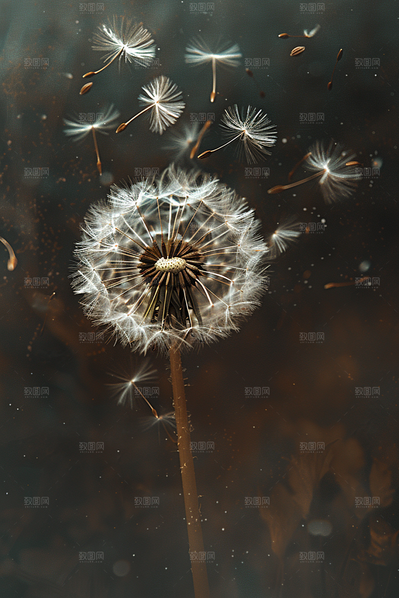 唯美蒲公英飞翔清新素材