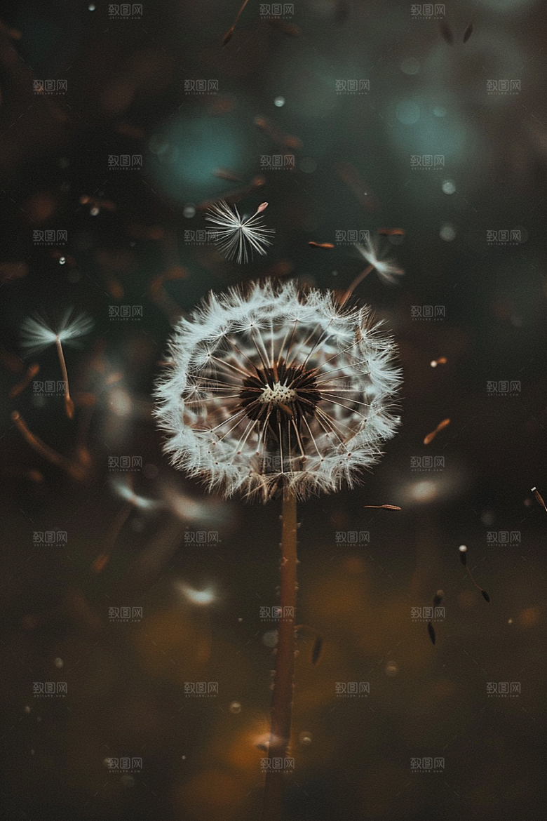 唯美蒲公英许愿种子素材