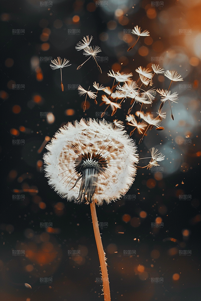 唯美蒲公英高清随风飘散素材