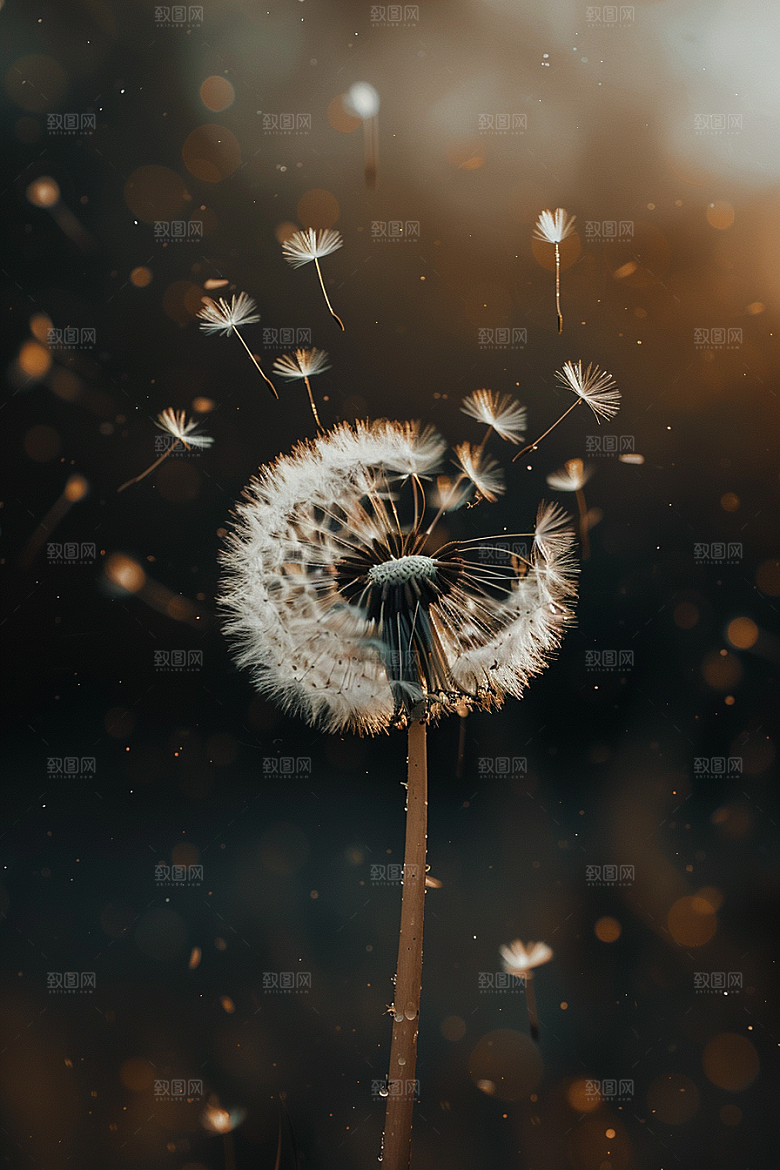 唯美蒲公英象征自由飞翔素材