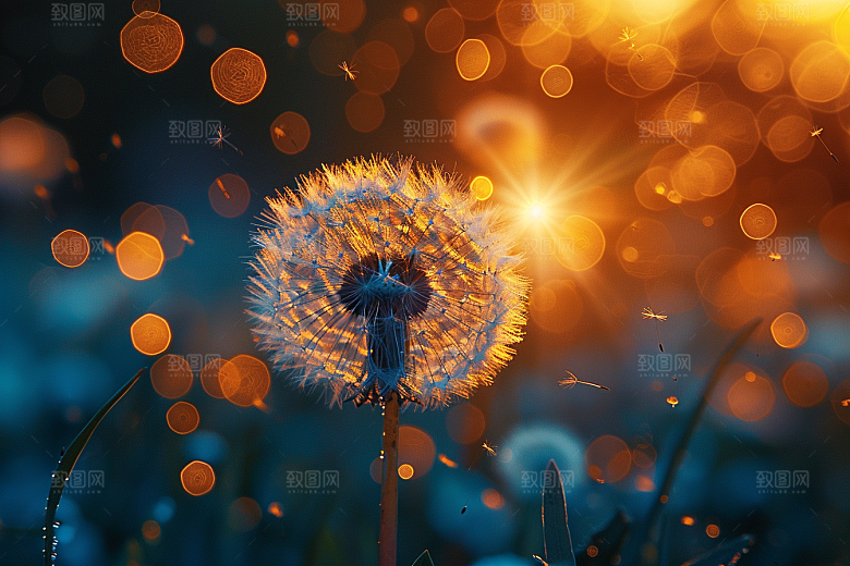 唯美蒲公英绽放清新素材