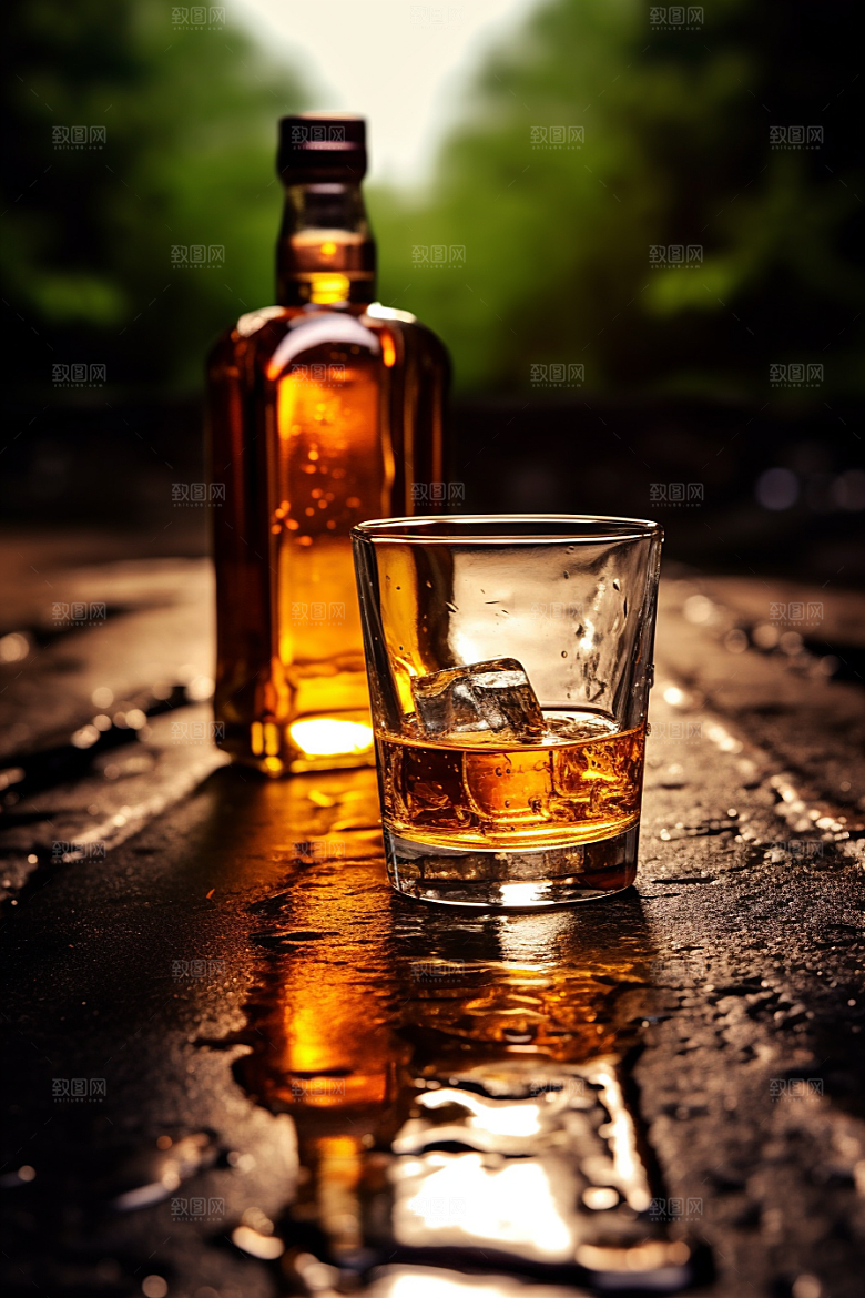 洋酒威士忌品酒高清素材