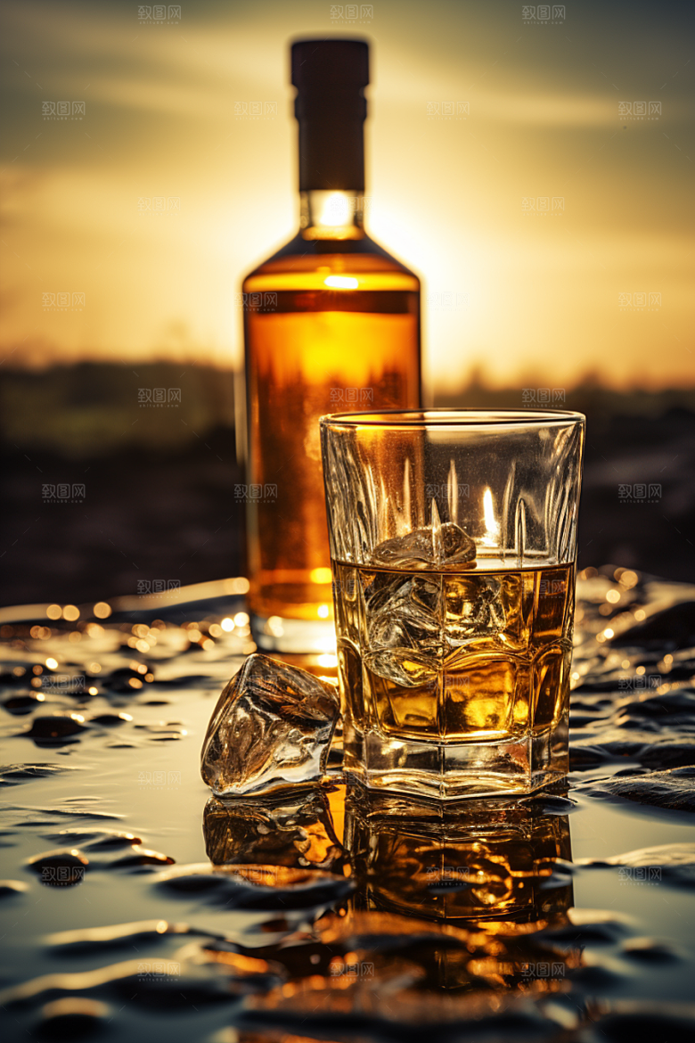 洋酒威士忌酒精美酒素材