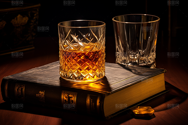 洋酒威士忌品酒精致素材