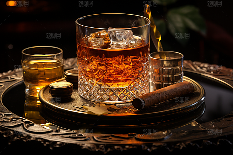 洋酒威士忌高清品酒素材