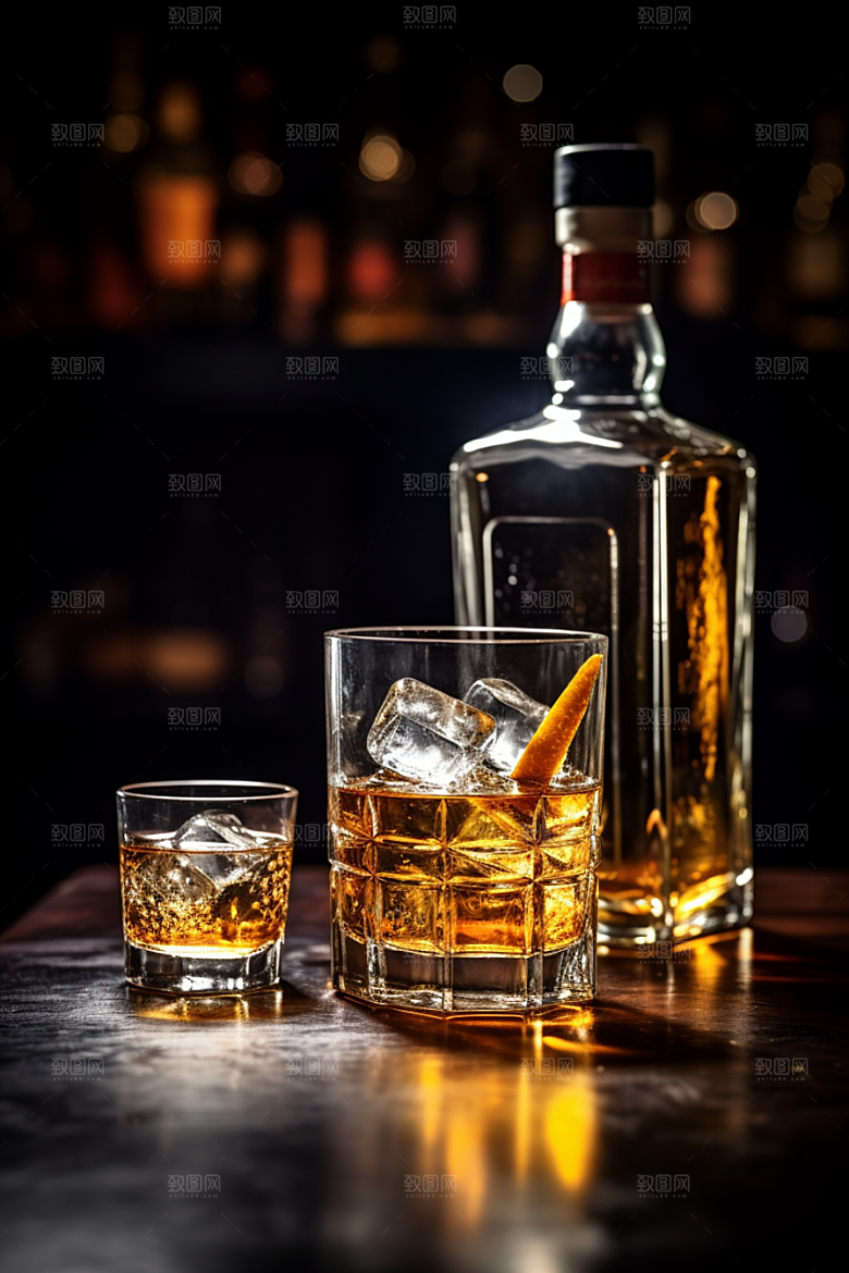 洋酒威士忌酒类高清素材