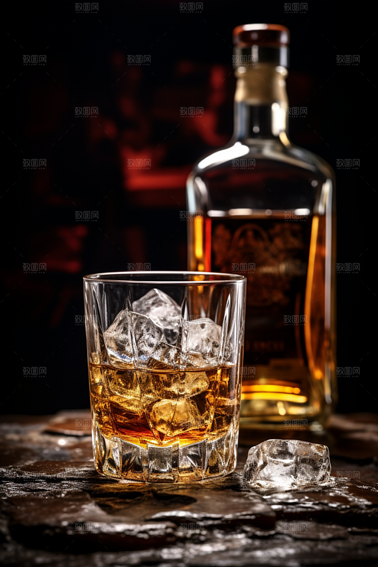 洋酒威士忌品酒精致素材