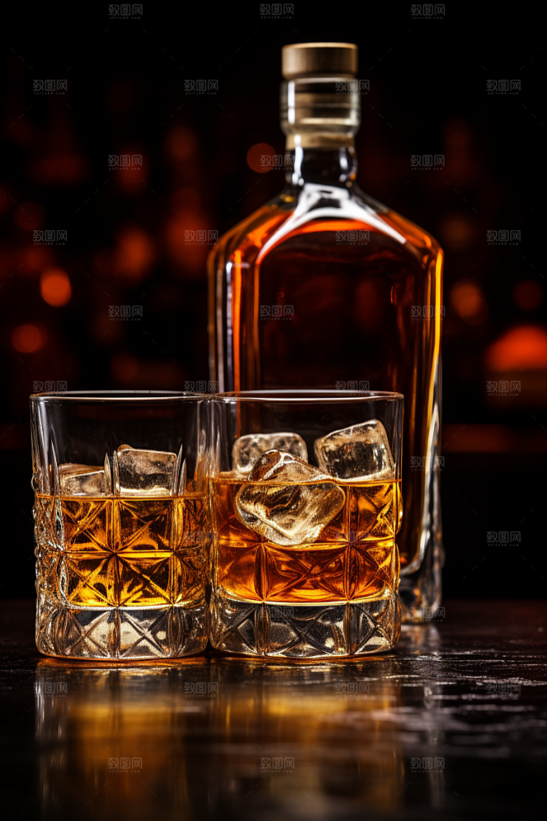 洋酒威士忌酒类美酒素材