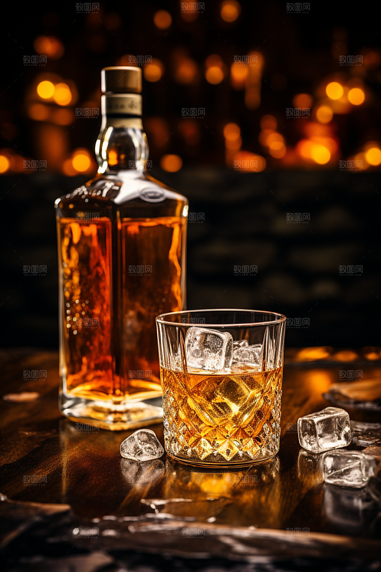 洋酒威士忌品酒精致素材