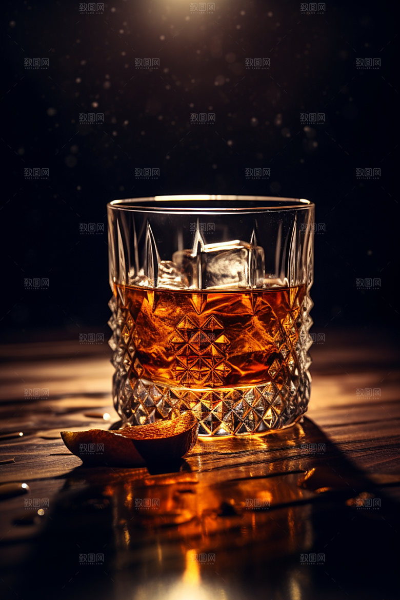 洋酒威士忌品酒精致素材
