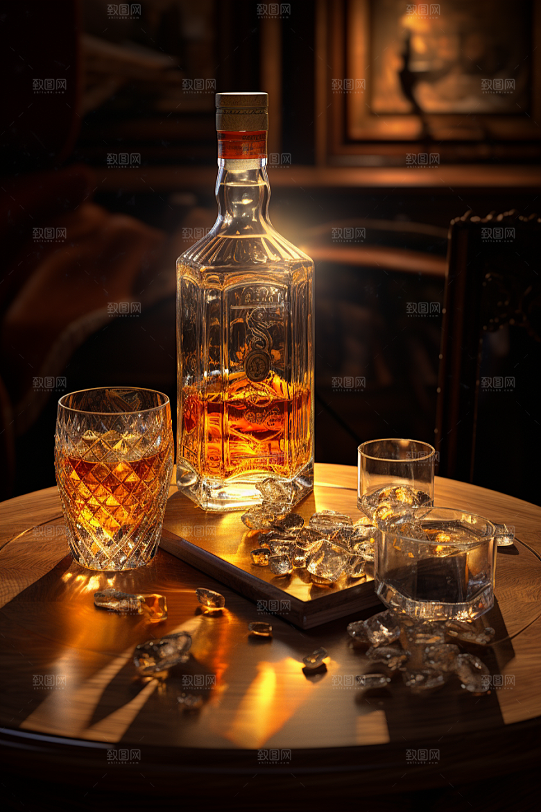 洋酒威士忌酒类美酒素材