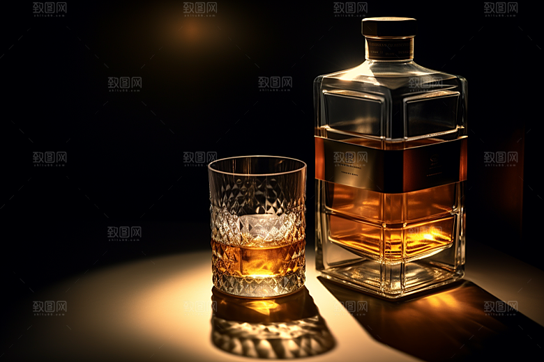洋酒威士忌品酒饮品素材