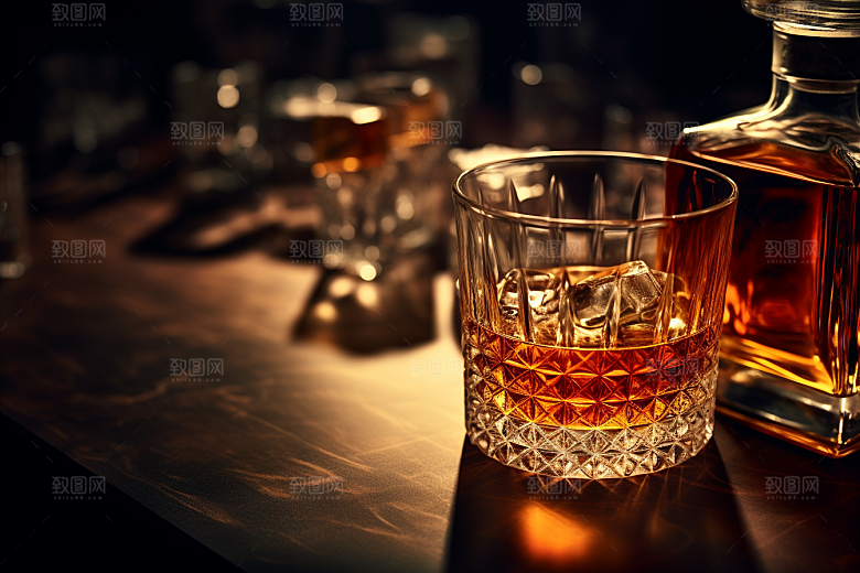 洋酒威士忌酒类品酒素材