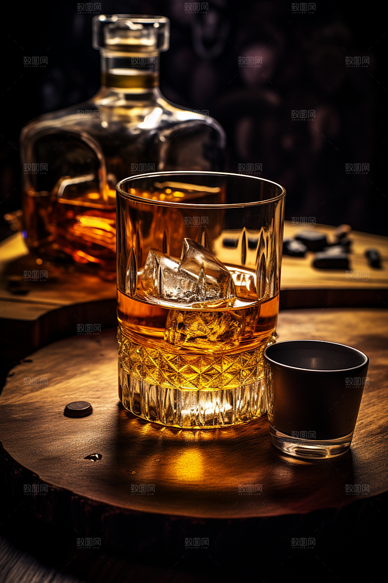 洋酒威士忌品酒精致素材