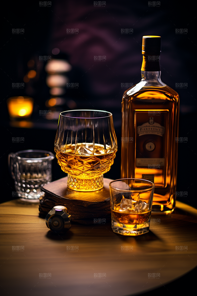 洋酒威士忌酒精美酒素材