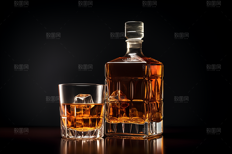 洋酒威士忌品酒精致素材