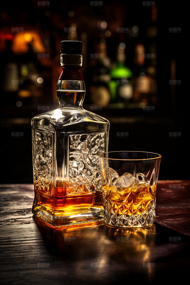 洋酒威士忌品酒高清素材