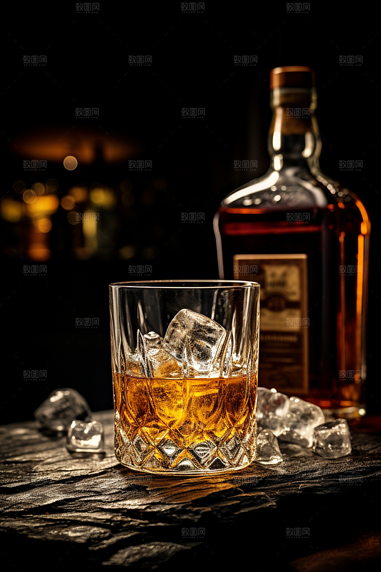 洋酒威士忌品酒高清素材