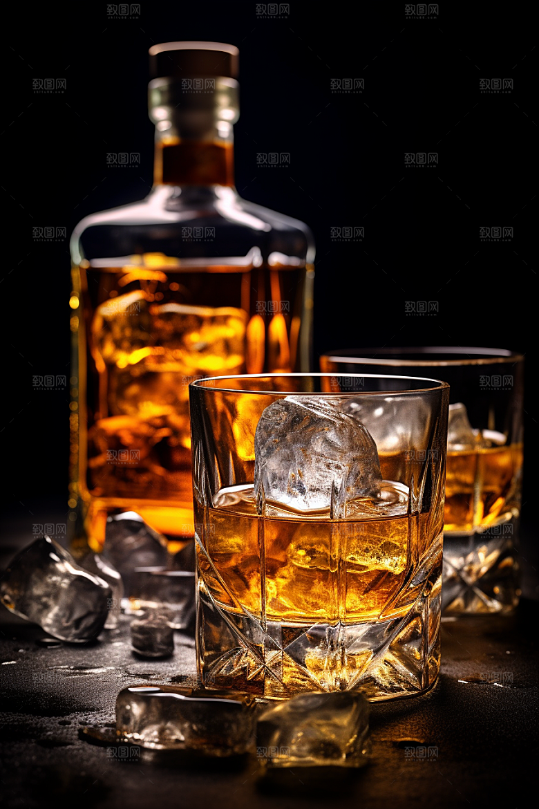 洋酒威士忌品酒精致素材