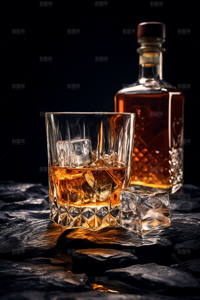 洋酒威士忌品酒高清素材
