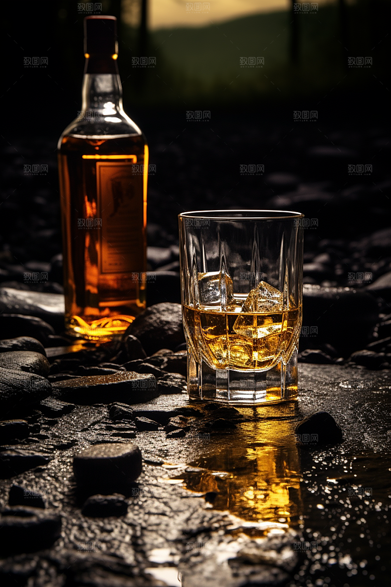 洋酒威士忌酒精美酒素材