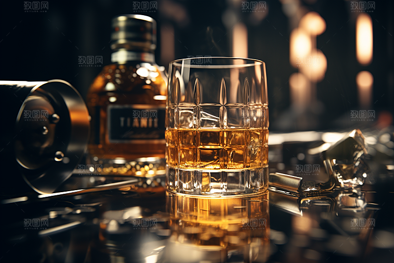 洋酒威士忌酒类品酒素材