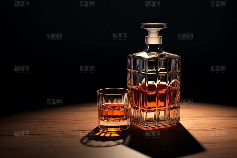 洋酒威士忌品酒精致素材