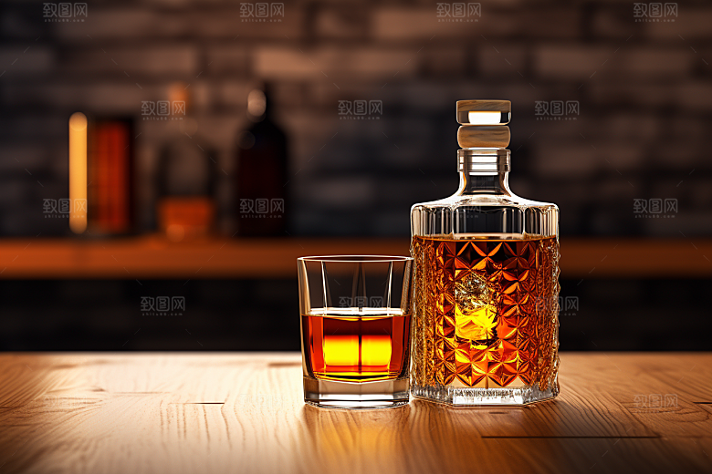 洋酒威士忌酒类精致素材
