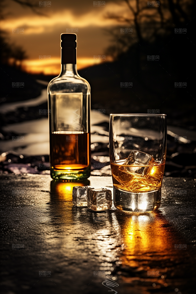 洋酒威士忌美酒酒类素材