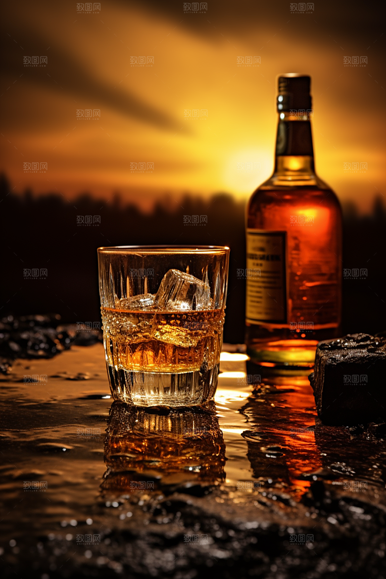 洋酒威士忌酒精品酒素材