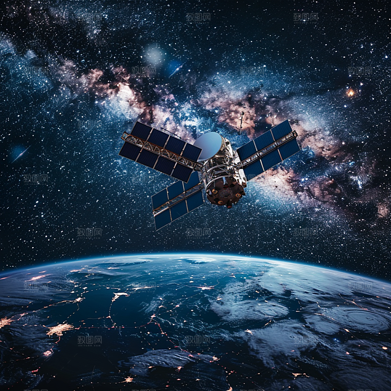 人造卫星银河宇宙素材