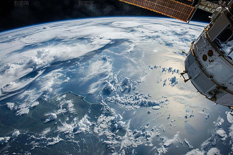 卫星空间站星空地球摄影图