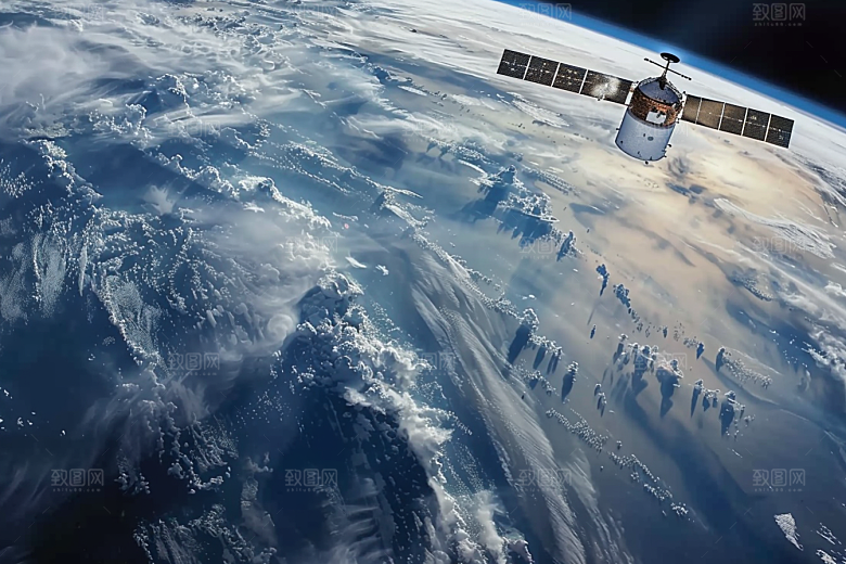 卫星空间站航天日太空摄影图