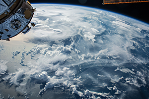 卫星空间站宇宙航天日摄影图