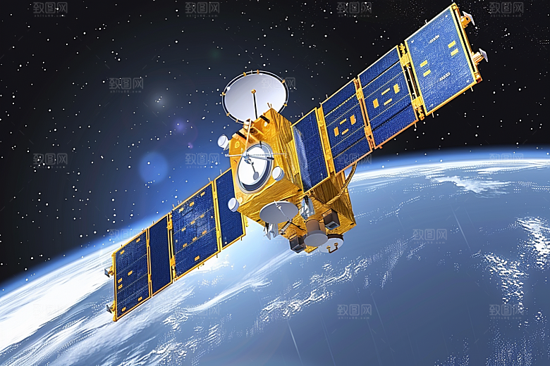 卫星空间站航天日星辰大海摄影图
