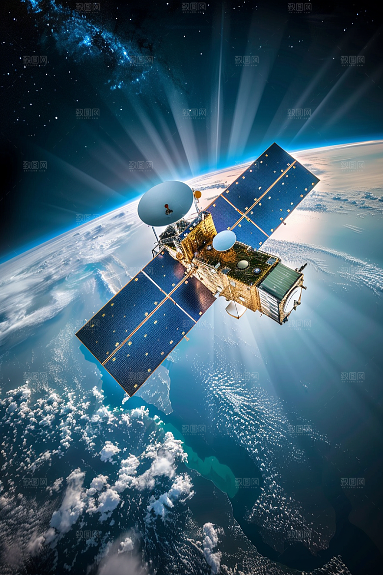 卫星空间站星球星辰大海摄影图