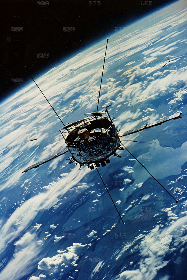 卫星空间站星辰大海未来摄影图