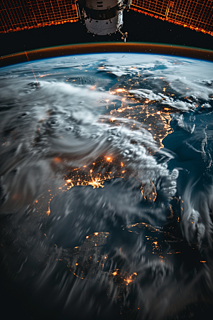 卫星空间站星球高清摄影图