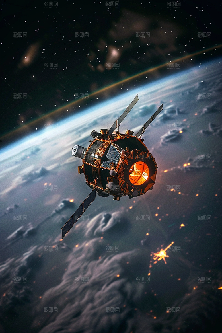卫星空间站星空未来摄影图